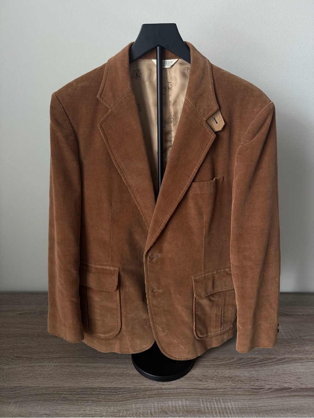 Vintage Carl Michaels Corduroy Blazer Brown Sport Coat Mens 40S Made Japan